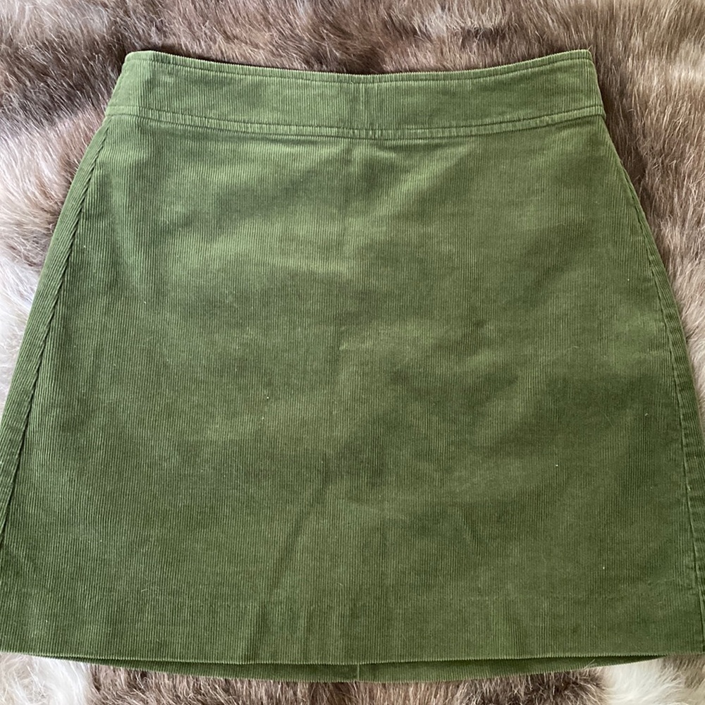 J. Crew green corduroy mini skirt size 2
